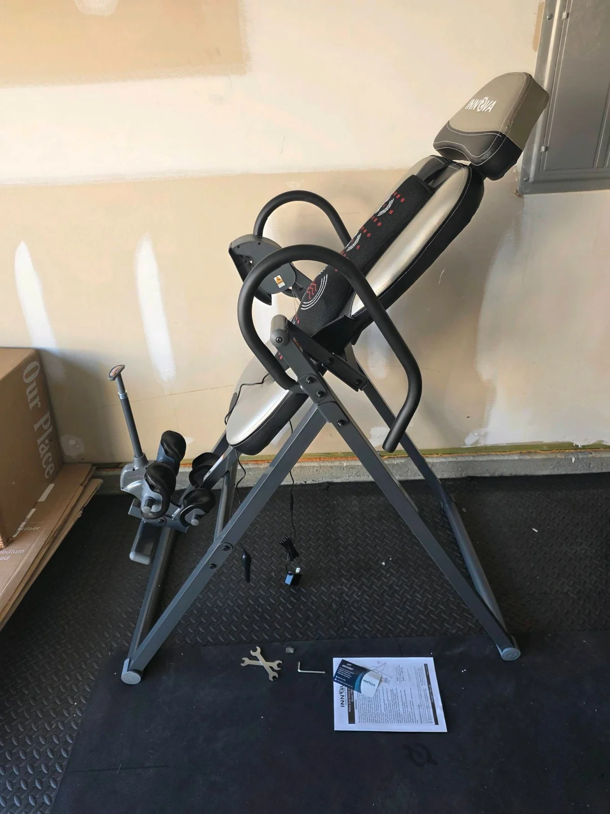 Assembled exercise equipment in an interior room